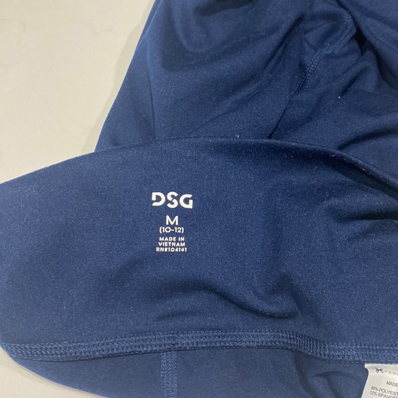 DSG Sports Leggings Navy Purple Green Girls 10/12 Medium - Picture 4 of 7